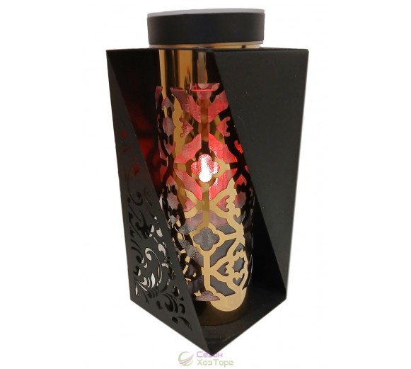 Лампадка на солнечной батарее в черно-золотом дизайне, 24 см