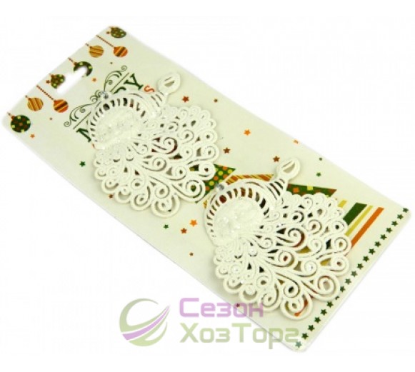 Новогоднее украшение "Дед Мороз", пластик, набор 2 шт (SH172)