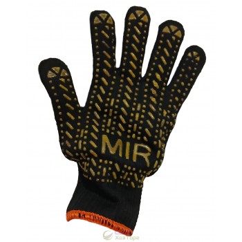Рукавички робочі з ПВХ візерунком MIR (чорні, помаранчеві)