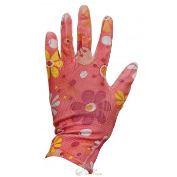 Рукавички «Квітка» трикотажні з одностороннім покриттям ПВХ в асортименті