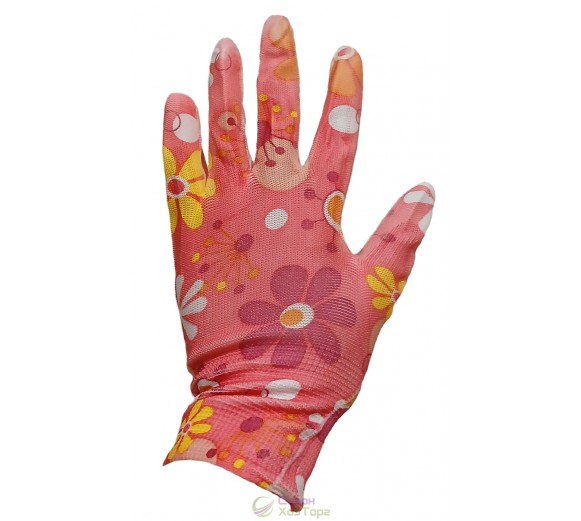 Рукавички «Квітка» трикотажні з одностороннім покриттям ПВХ в асортименті