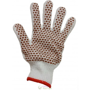 Рукавички робочі білі з цегляним малюнком ПВХ 