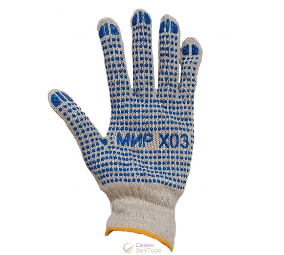Рукавички МИР ХОЗ з ПВХ крапкою 2-й сорт