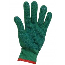 Рукавички робочі з ПВХ крапкою зелені
