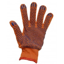 Рукавички робочі помаранчеві з ПВХ крапкою 