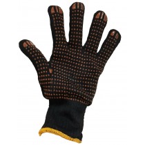 Рукавички робочі синтетичні чорні з ПВХ крапкою