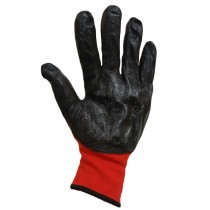 Рукавички стрейчеві з нітрилом (червоно-чорні) 2-й сорт