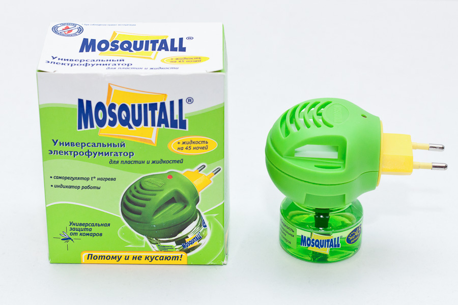 УНІВЕРСАЛЬНИЙ ЕЛЕКТРОФУМІГАТОР+РІДИНА ВІД КОМАРІВ MOSQUITALL НА 45 НОЧЕЙ